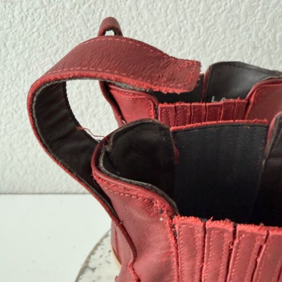 Lane CHELSEA Womens Cowboy Booties Western Red Short Ankle Boots Womens Size 8.5 - Picture 3 of 15
